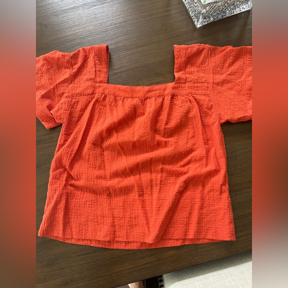 EUC Madewell Burnt Orange Square Neck Top